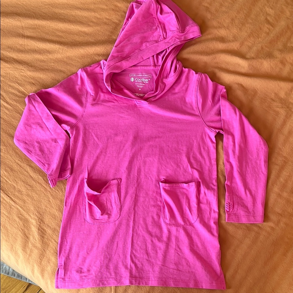 Pink sundress/shirt hoodie UPF 50  sun protection  Coolibar Small